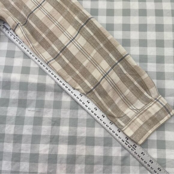 Vintage McNeal shirt button down plaid neutral beige white 100% cotton Large - Picture 10 of 10